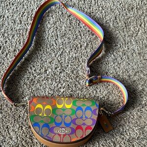 Coach Multicolor Crossbody Bag with Rainbow Strap